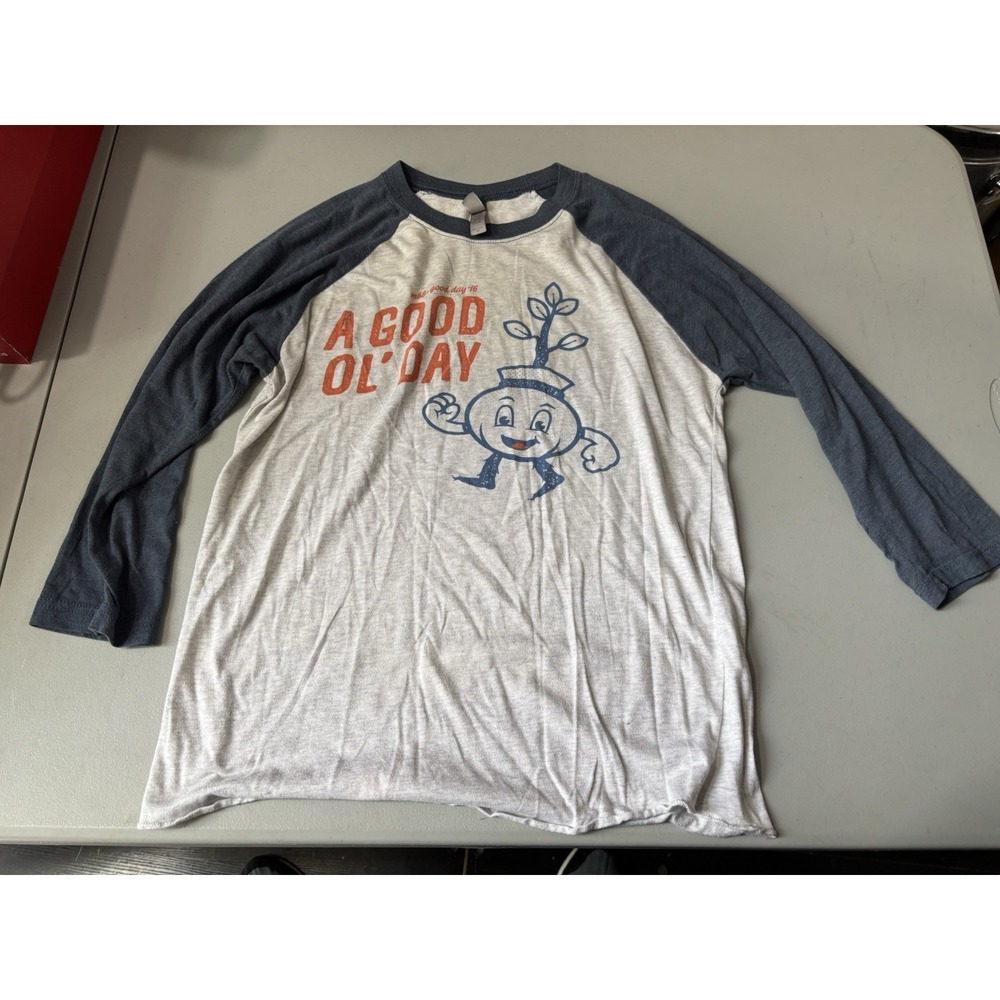 Mbb+ Good Ol Day Baseball‎ 3/4 Sleeve M Cute Plant Blue Gray